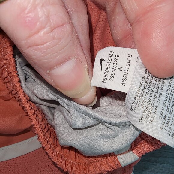 Women's Nike Dri-Fit Modern Tempo Running Shorts Peach Pink Medium Lined Athleti - Picture 9 of 9